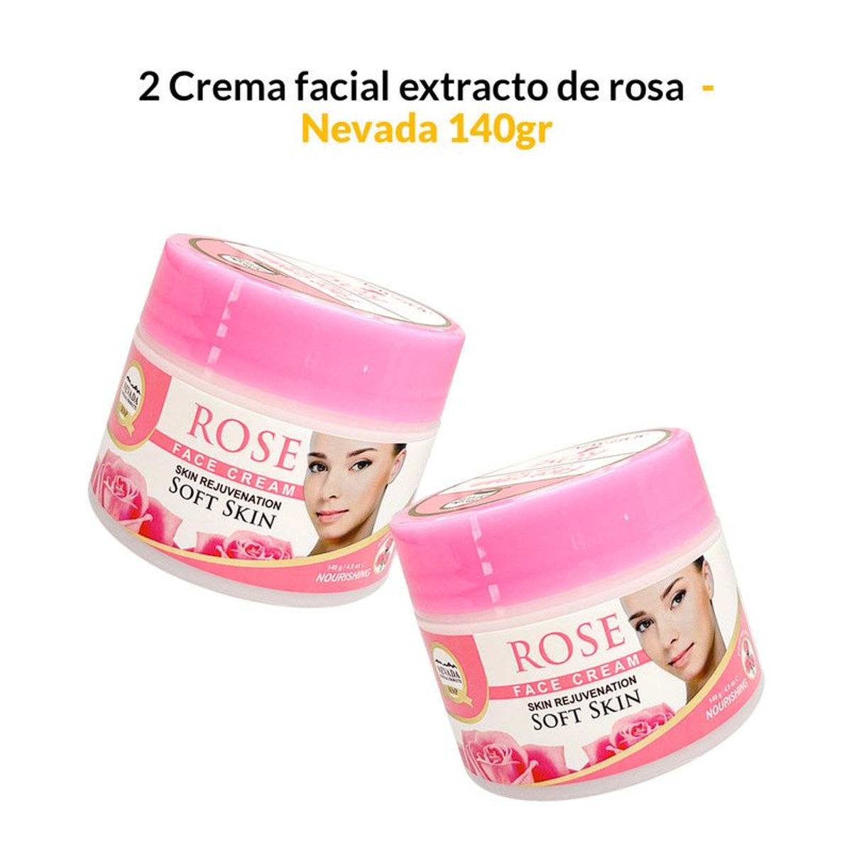NEVADA NATURAL PRODUCTS - 2 Crema facial extracto de rosa 140g - Nevada
