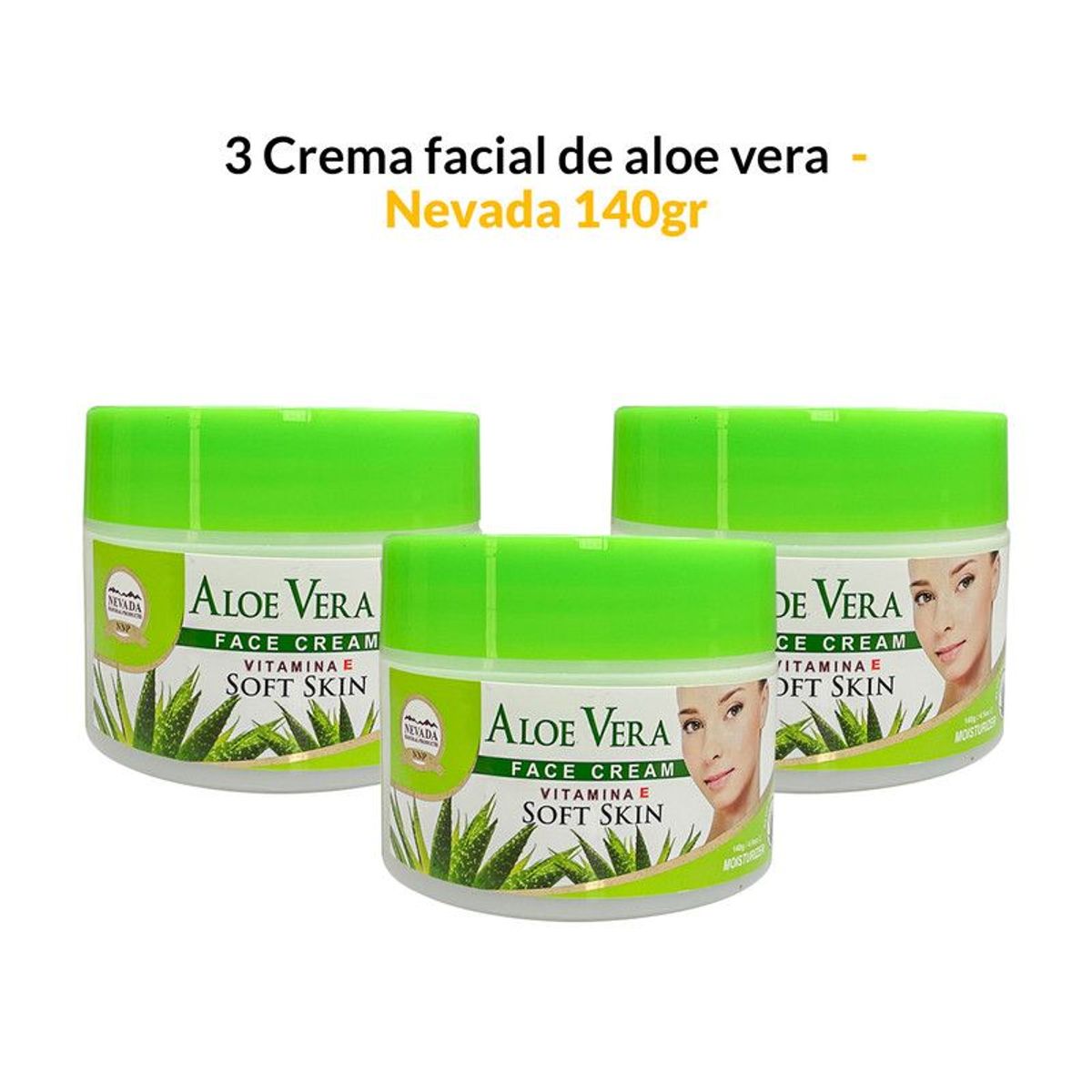 NEVADA NATURAL PRODUCTS - 3 Crema facial de aloe vera 50ml - Nevada