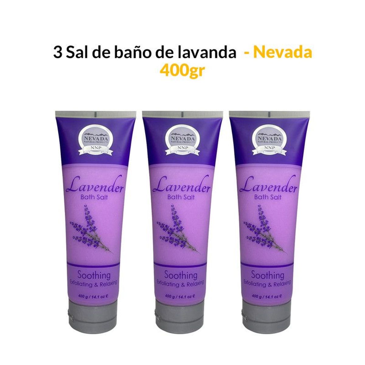 NEVADA NATURAL PRODUCTS - 3 Sal de baño de lavanda 400ml - Nevada