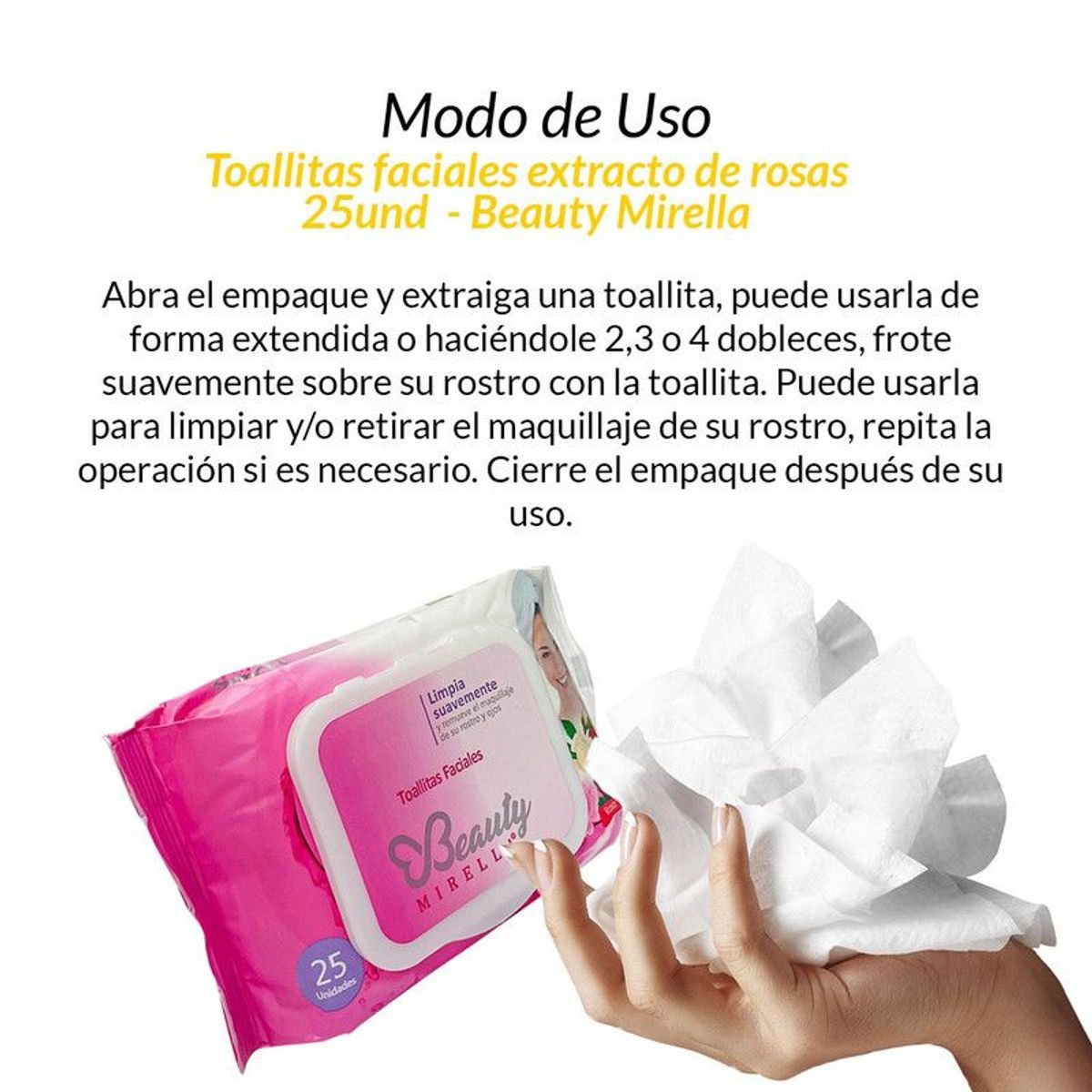 NEVADA NATURAL PRODUCTS - Toallitas faciales extracto de rosas 25und - Nevada