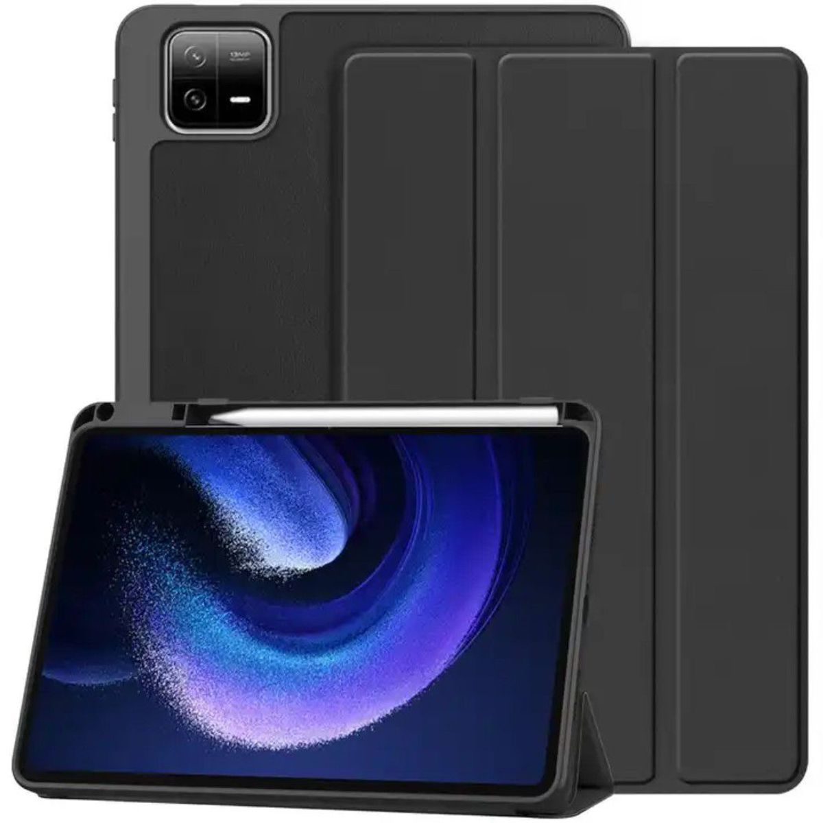 GENERICO - Funda Smart Cover con Porta Lapiz para Tablet Xiaomi Pad 6 Negro