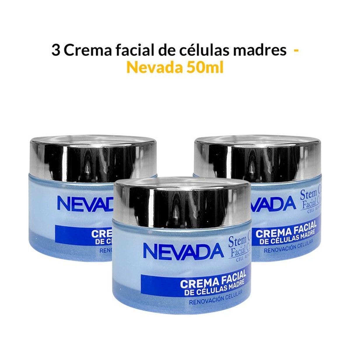 NEVADA NATURAL PRODUCTS - 3 Crema facial de células madres 50ml - Nevada