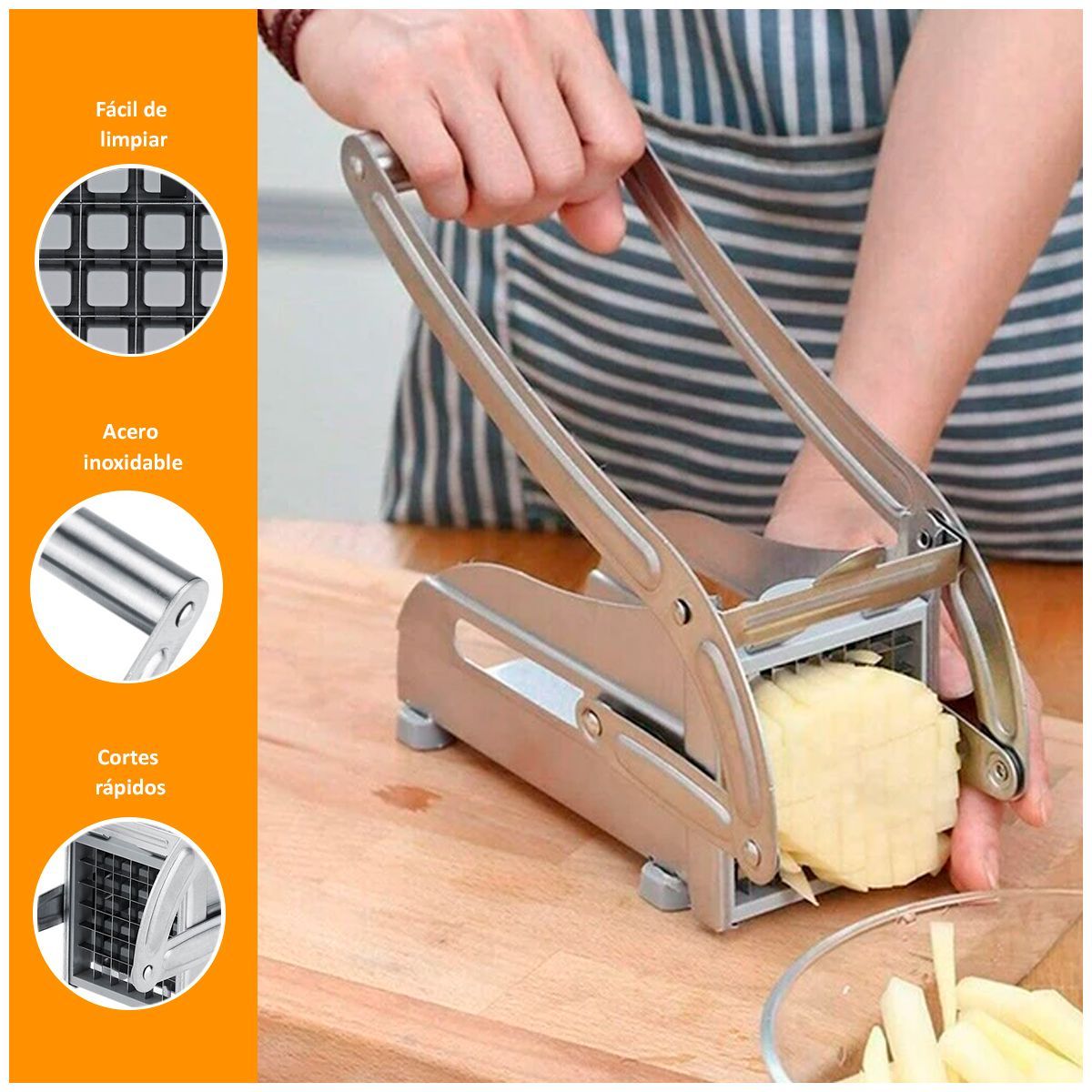 SASARU - Trituradora de Papas Fritas de Acero Inoxidable