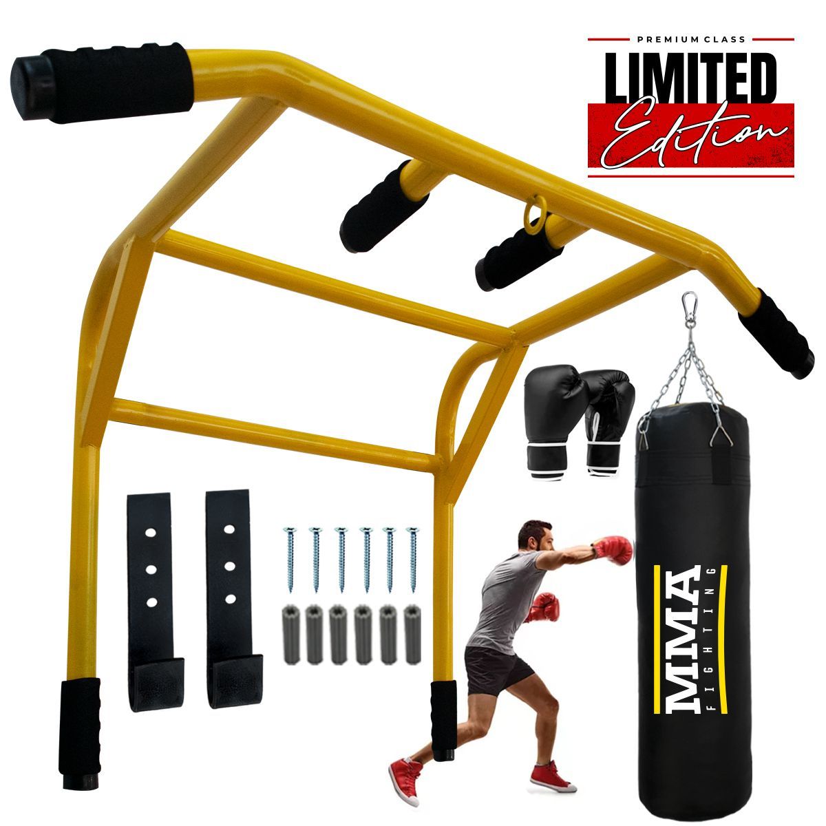 HOLGU - Barra Calistenia Dominadas Saco de Box  Guantes  Cadena