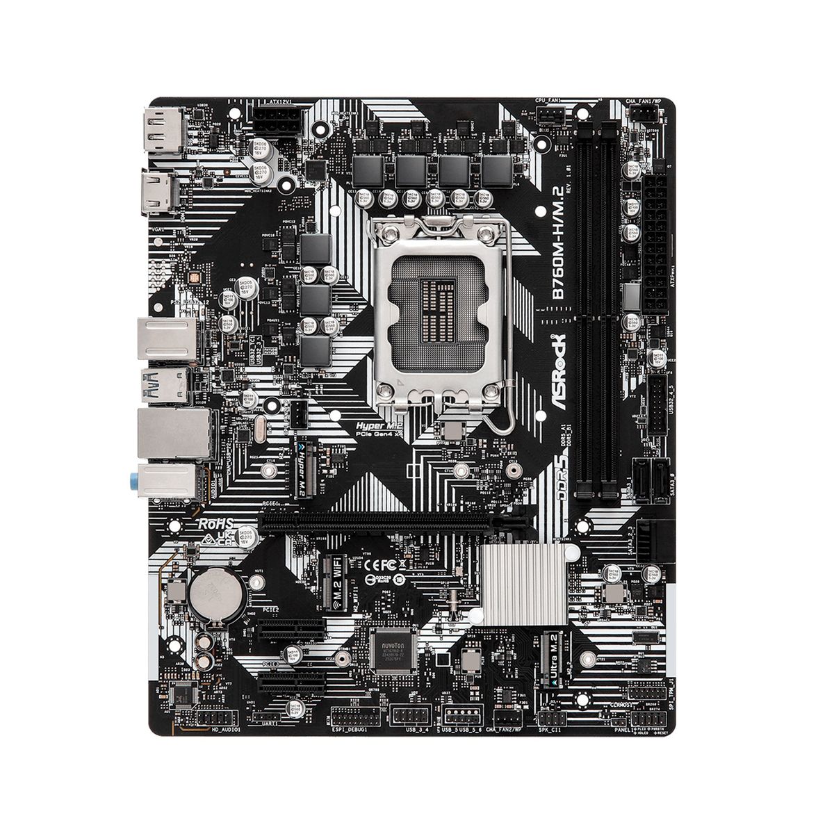 ASROCK - PLACA MADRE ASROCK B760M-H/M.2 LGA1700 MICRO-ATX P/N:90-MX-BM40-A0UAYZ