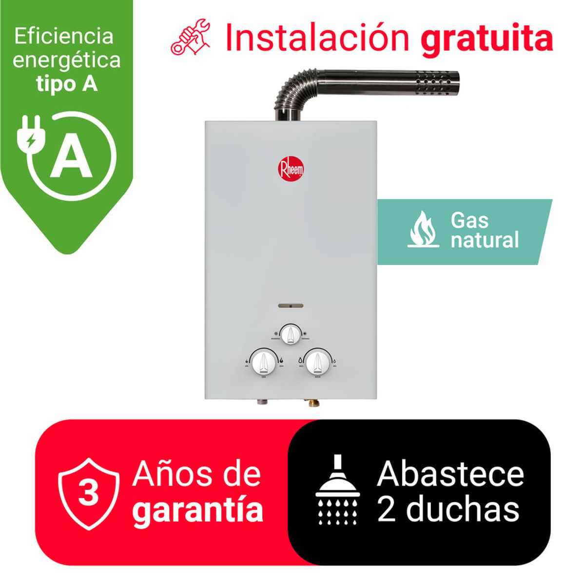 RHEEM - TERMA A GAS 10 L GAS NATURAL TF RHEEM