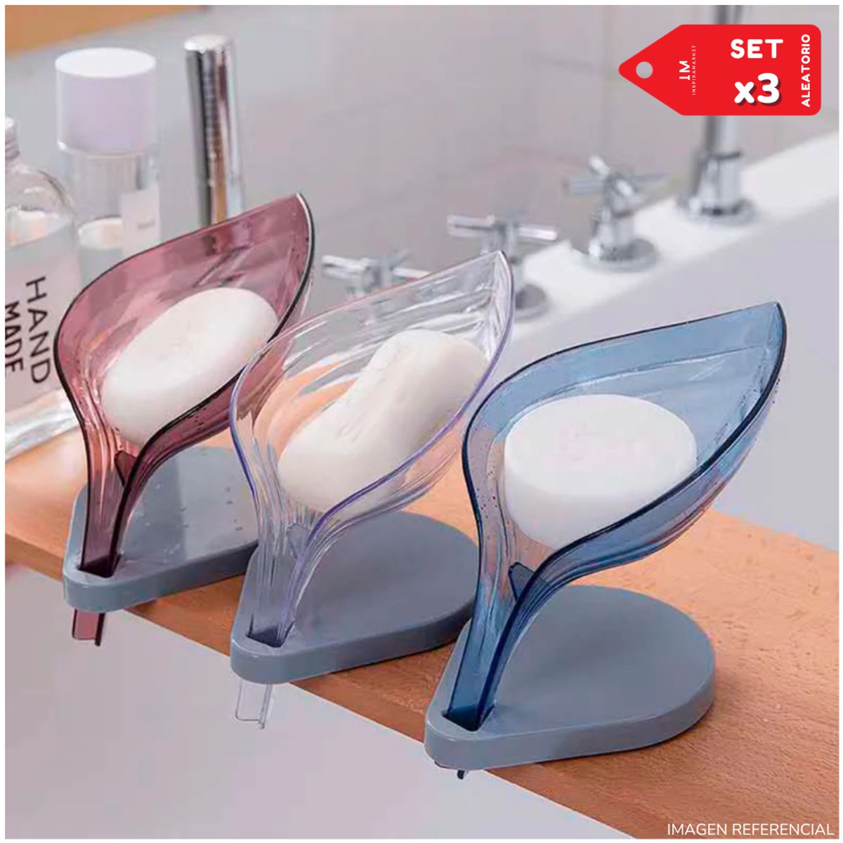 INSPIRA MARKET - Jabonera decorativa en forma de tulipán Pack x3