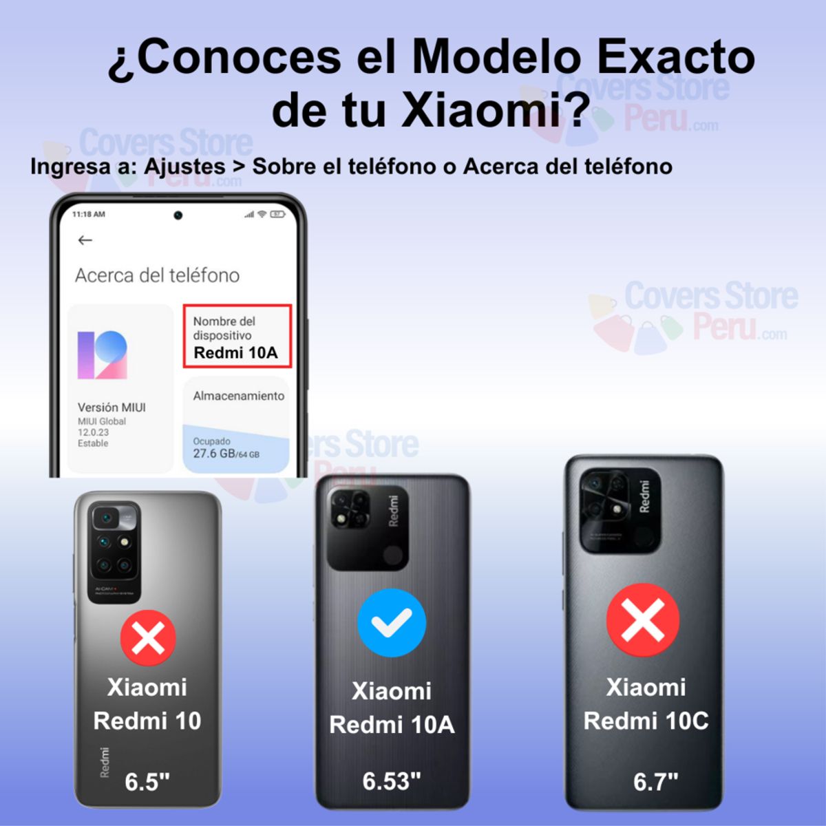 GENERICO - Funda Case de Xiaomi Redmi 10A Holder Protector Camara Azul Antishock