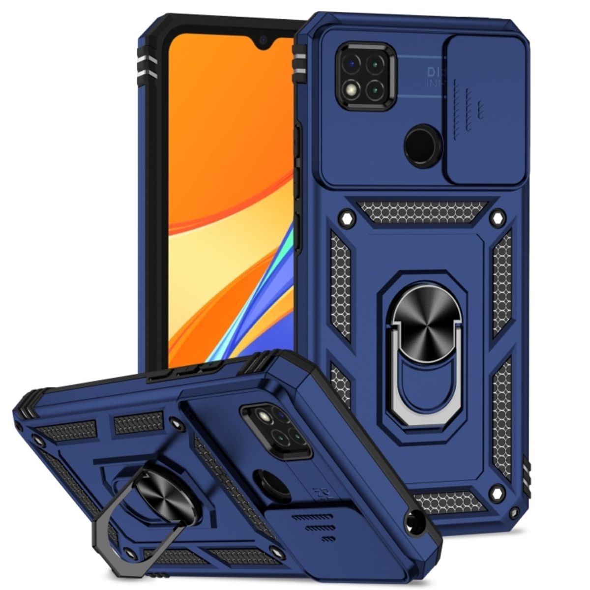GENERICO - Funda Case for Xiaomi Redmi 9C Holder Protector Camara Azul Antishock