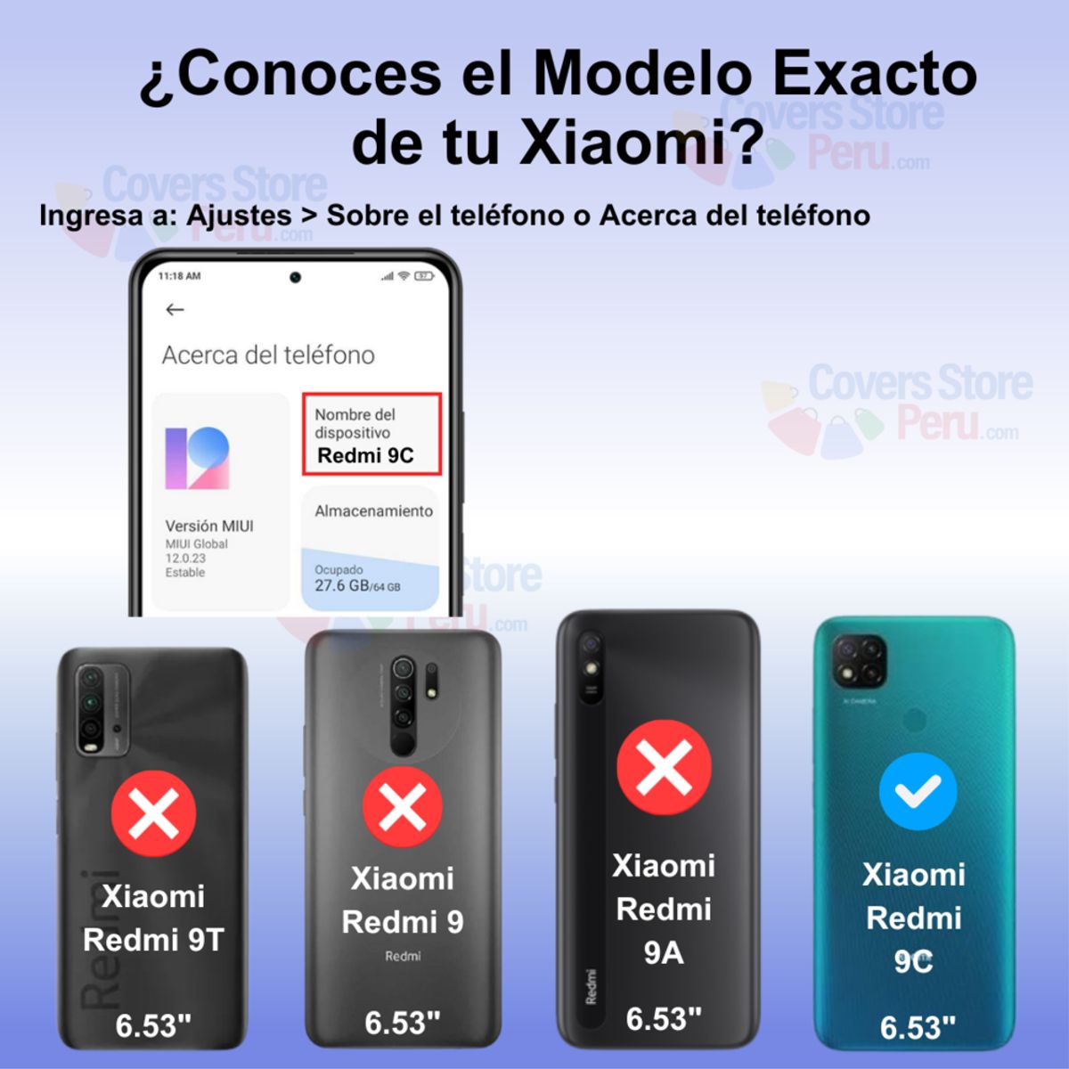 GENERICO - Funda Case for Xiaomi Redmi 9C Holder Protector Camara Azul Antishock