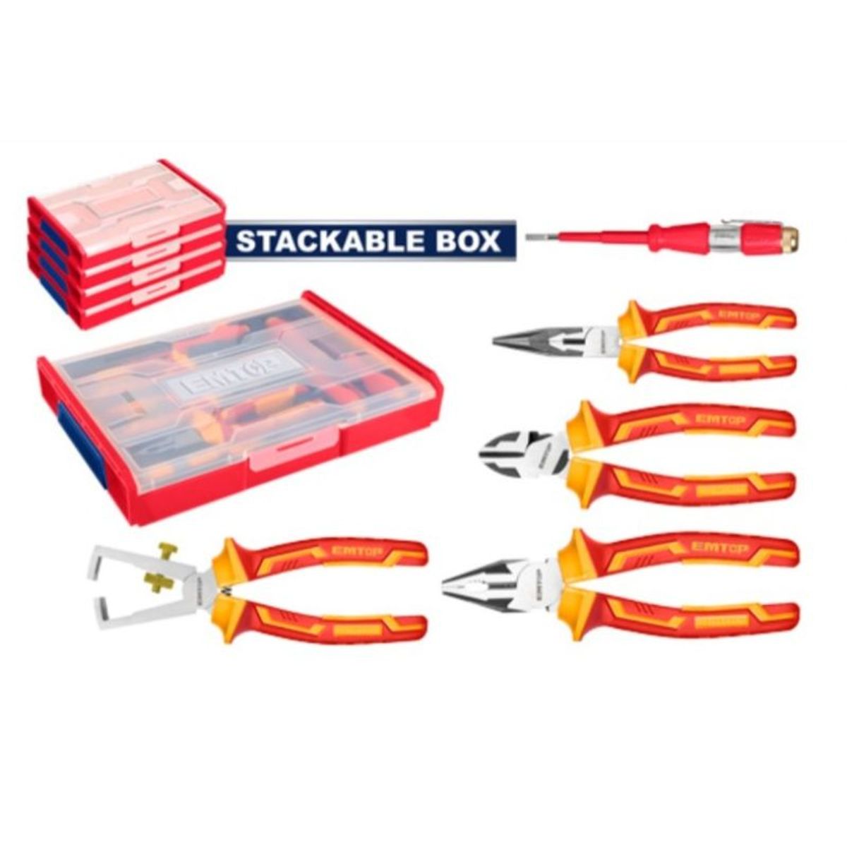 EMTOP - JUEGO DE HERRAMIENTAS MANUALES AISLADAS 1000V  DE 5 PIEZAS