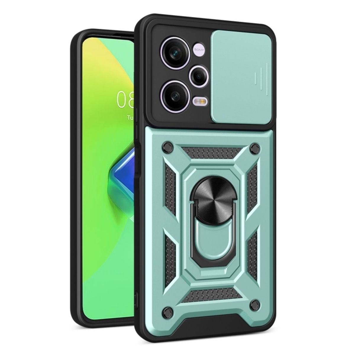 GENERICO - Funda para Xiaomi Redmi Note 12 PRO Holder Protector Verde Antishock