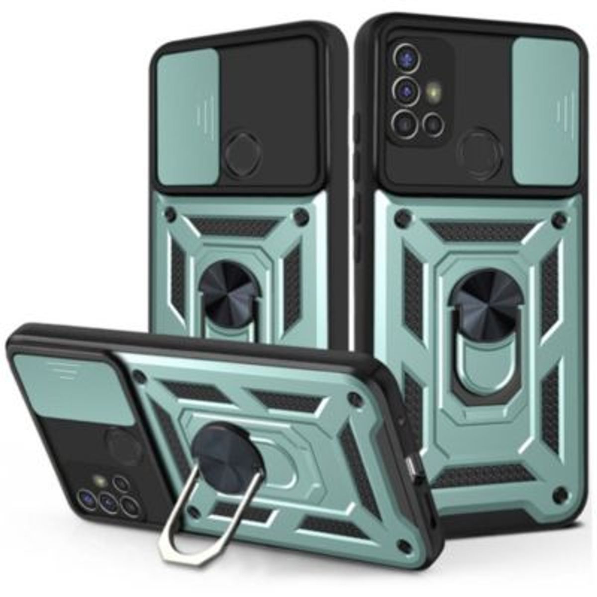 GENERICO - Funda Case para Motorola G30 Holder Protector Camara Verde Antishock