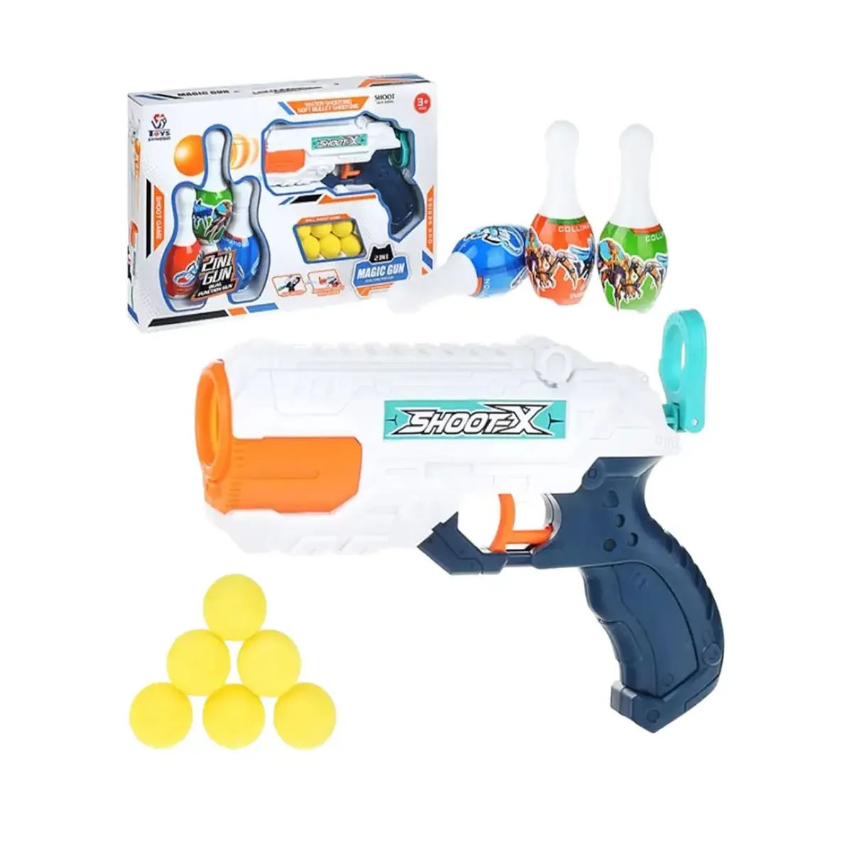 GENERICO - Pistola de agua 2 en 1 + Lanza pelotas 648-10