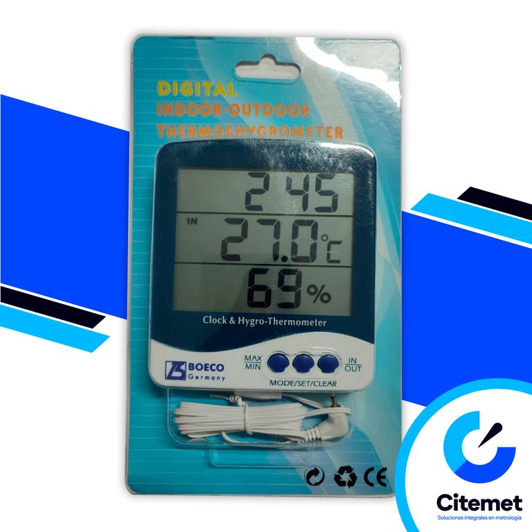 TERMOHIGROMETRO DIGITAL BOECO SH-110 CON CERTIFICADO DE CALIBRACIÓN ...