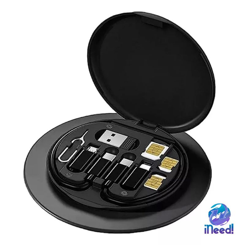GENERICO - Kit De Cable Carga Rápida Datos Soporte Celular Adaptador Negro