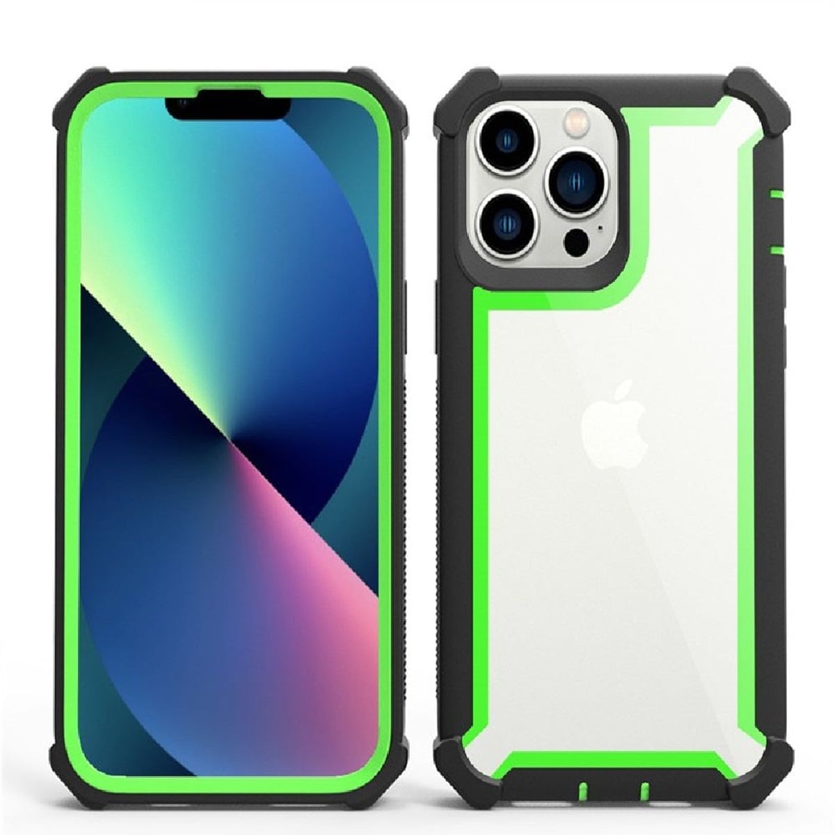 GENERICO - Funda Case para iPhone 14 Pro Bumper Antishock Verde Antigolpe