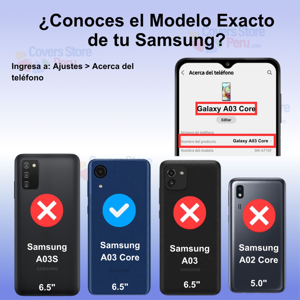 GENERICO - Funda Case for Samsung A03 Core Bumper Antishock Azul Antigolpe