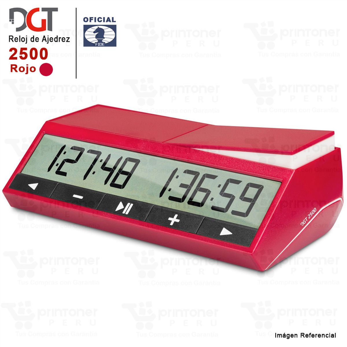 GENERICO - TEMPORIZADOR RELOJ OFICIAL DE AJEDREZ DGT 2500 ROJO