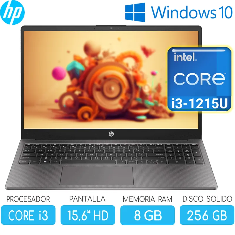 HP - Laptop HP intel core i3 1215U SSD 256gb RAM 8gb Pant.15.6''HD Windows HP 250 G9