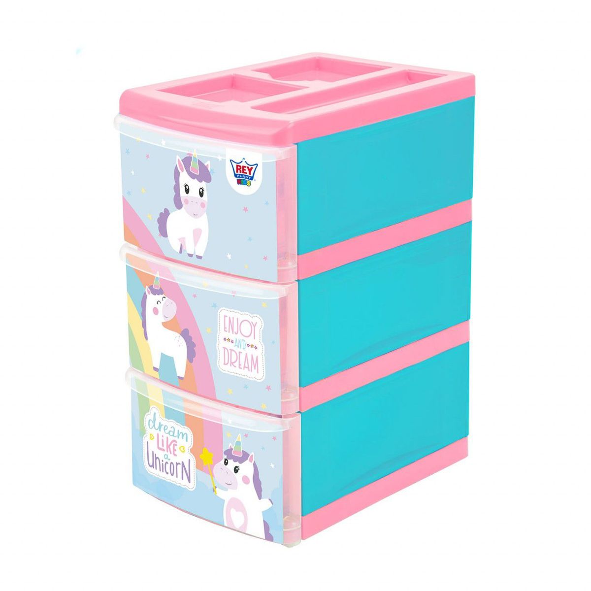 REYPLAST - Organizador Practico x3 Niveles Unicornio Reyplast