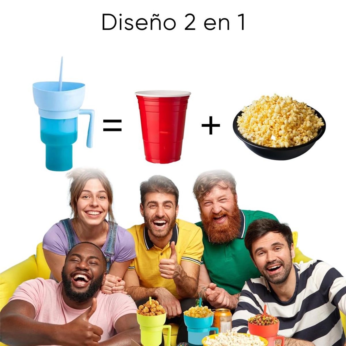 HYGGE - Vaso Tomatodo 2 en 1 para Bebidas y Snack 950 ml