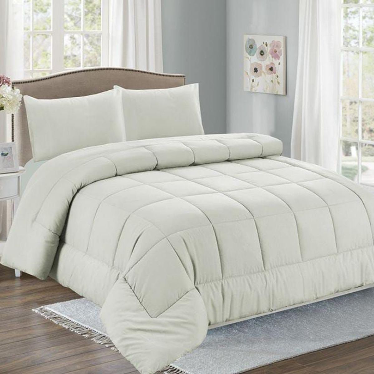 CASATEX - EDREDÓN HUESO 100%  ALGODÓN QUEEN