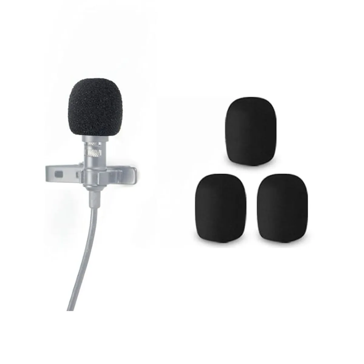 GENERICO - Pack 4 und Esponja Espuma Protector Microfono Pechero Lavalier