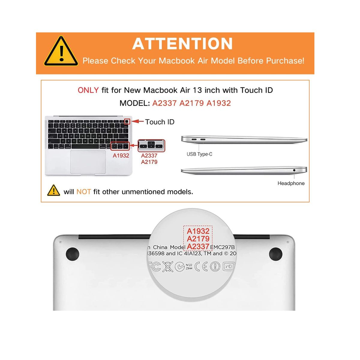 GENERICO - Case Rigido Macbook Air 2020 2019 2018 + Funda Teclado + Mica pantalla