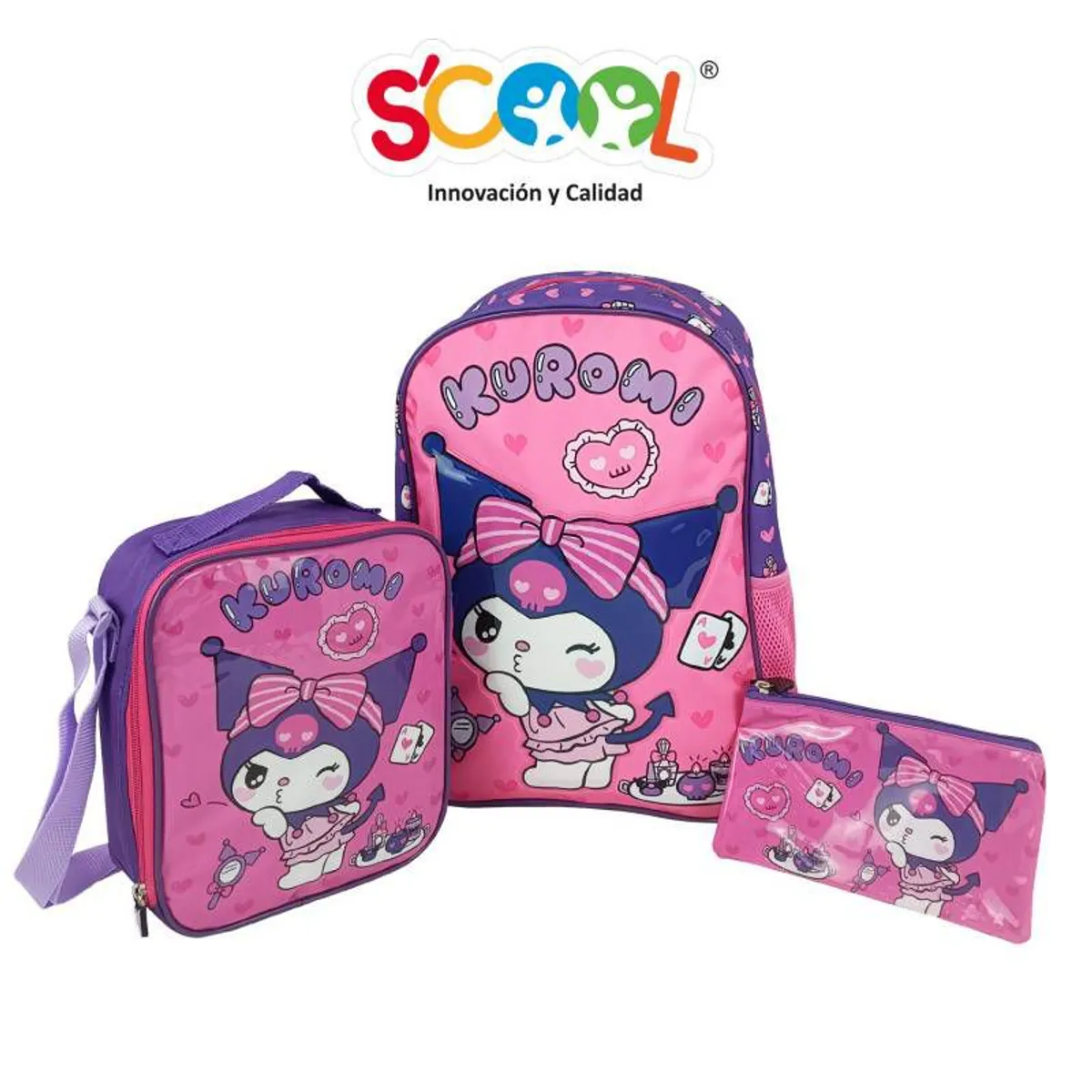 SCOOL - Scool - Set mochila oficio lonchera y cartuchera Kuromi