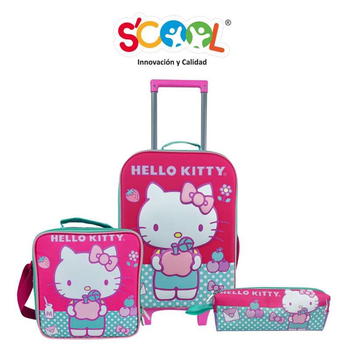 SCOOL - Scool - Set maleta oficio lonchera y cartuchera Hello Kitty