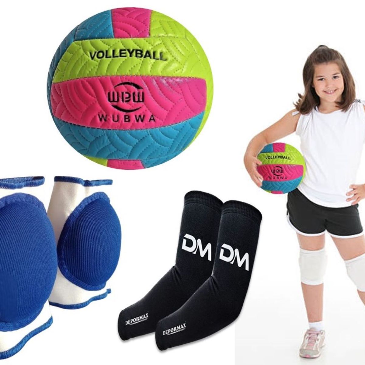 GENERICO - Kit Vóley Protección Pelota Manga Rodillera Talla XS - Niñas