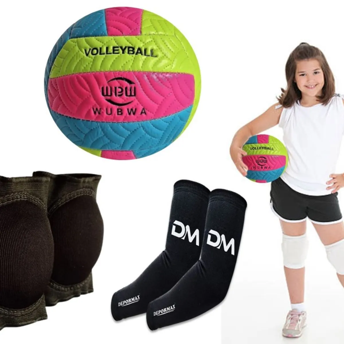 GENERICO - Kit Vóley Protección Pelota Manga Rodillera Talla XS - Niñas