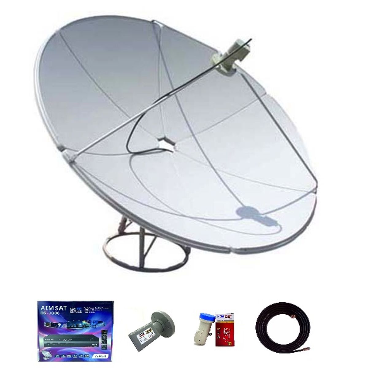 RST - ANTENA PARABOLICA SATELITAL 240CM FOCO CENTRAL + DECO SATELITAL + ACC