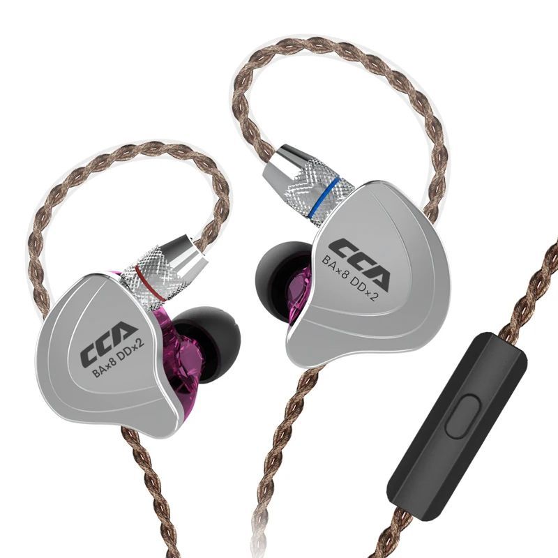KZ - Auriculares dinámicos de con cable y micrófono CCA C10 Audífonos