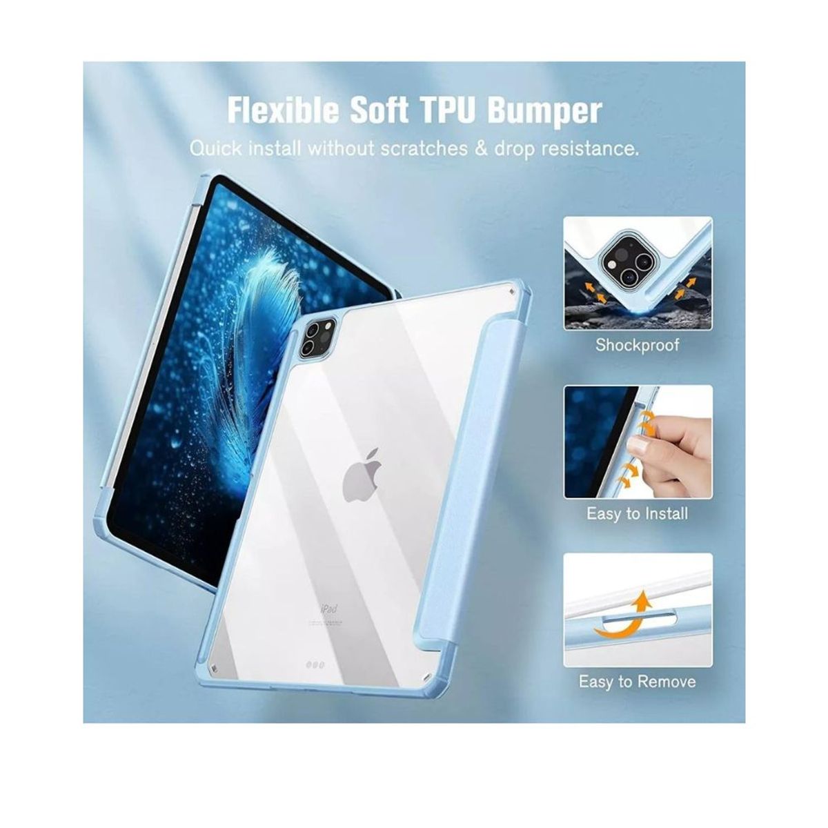 GENERICO - Case Estuche Funda Smart iPad Pro 11 2021 M1 Ranura Pencil