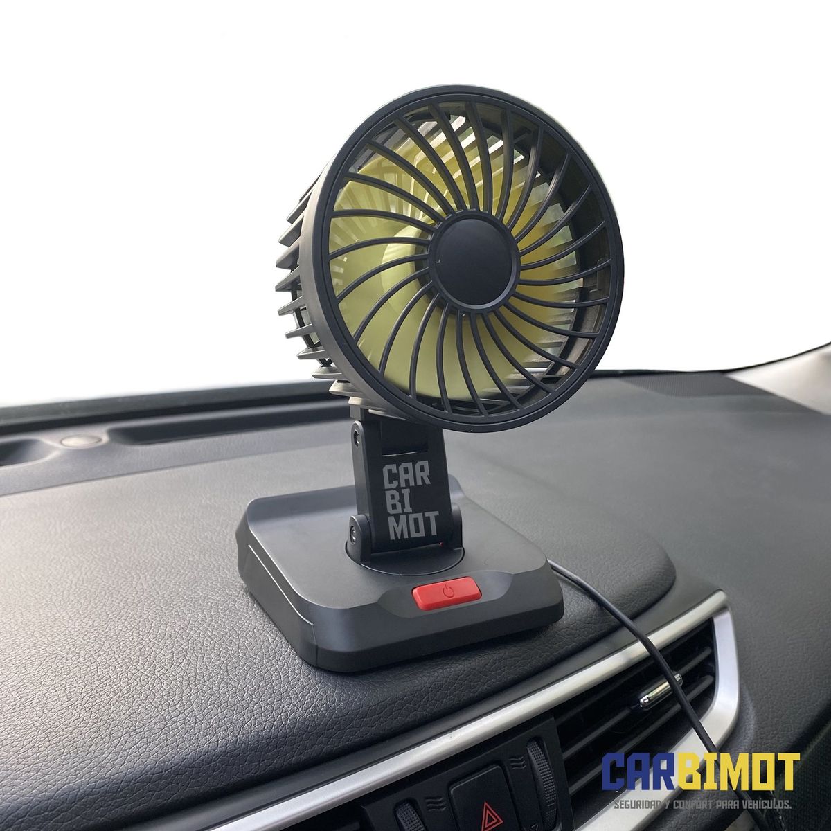 GENERICO - VENTILADOR DE AIRE MINI PARA AUTO REGULABLE GIRATORIO 12V