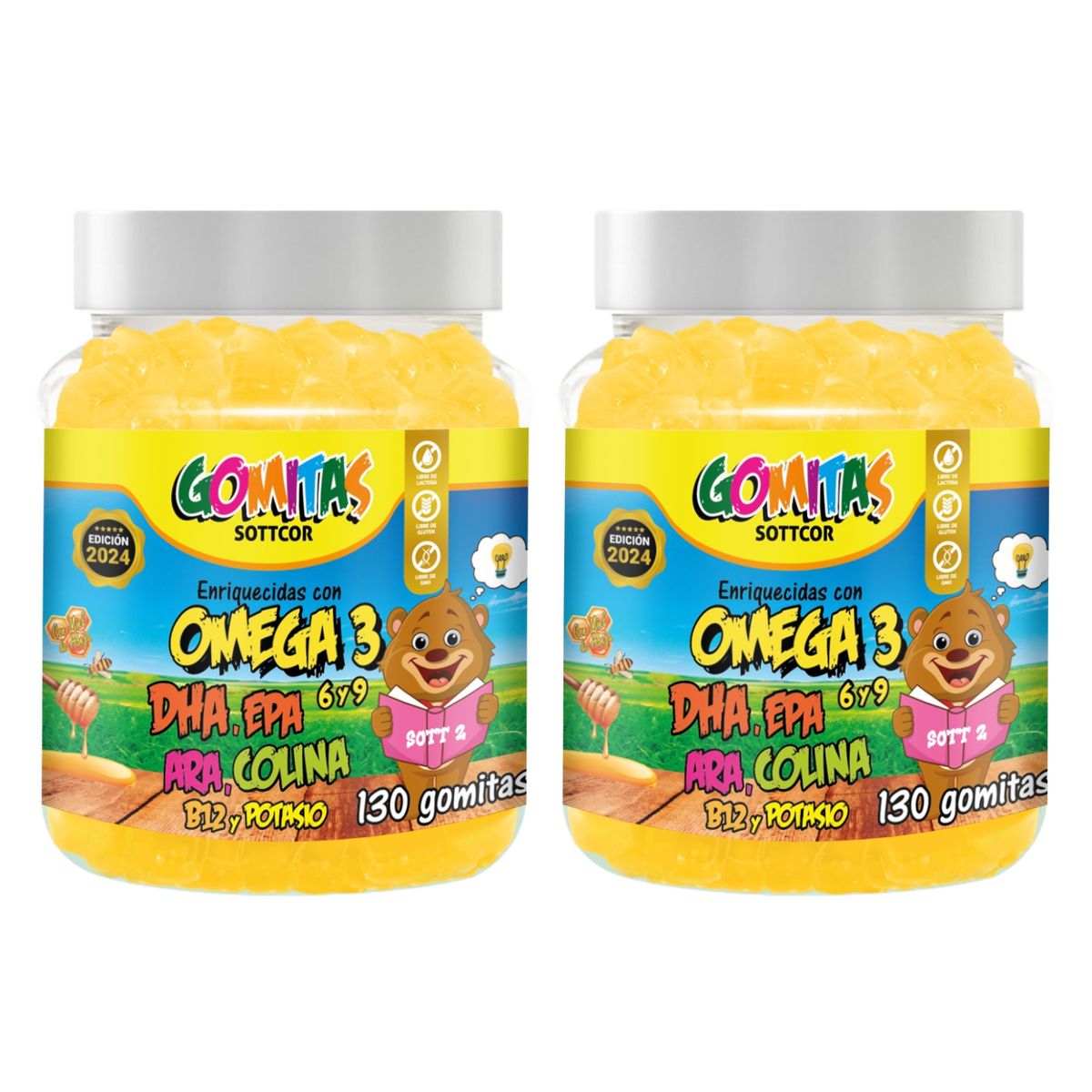 GENERICO - Omega Para Niños Gomitas Sottcor 100Gr Naranja x2