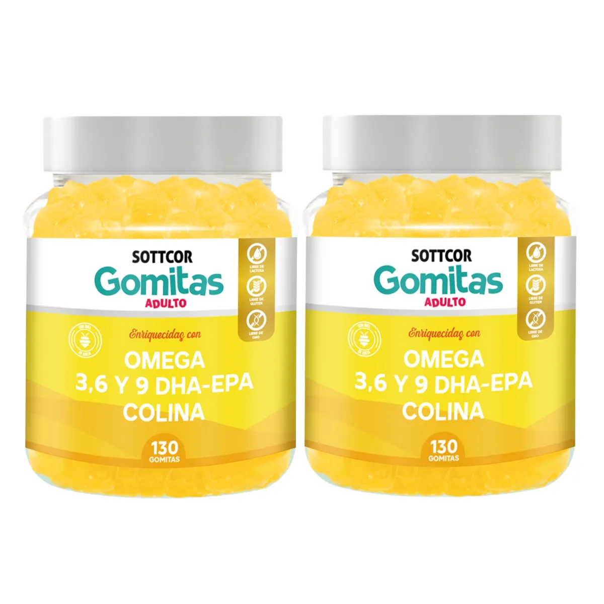GENERICO - Omega Para Adultos Gomitas Sottcor 100Gr Naranja x2