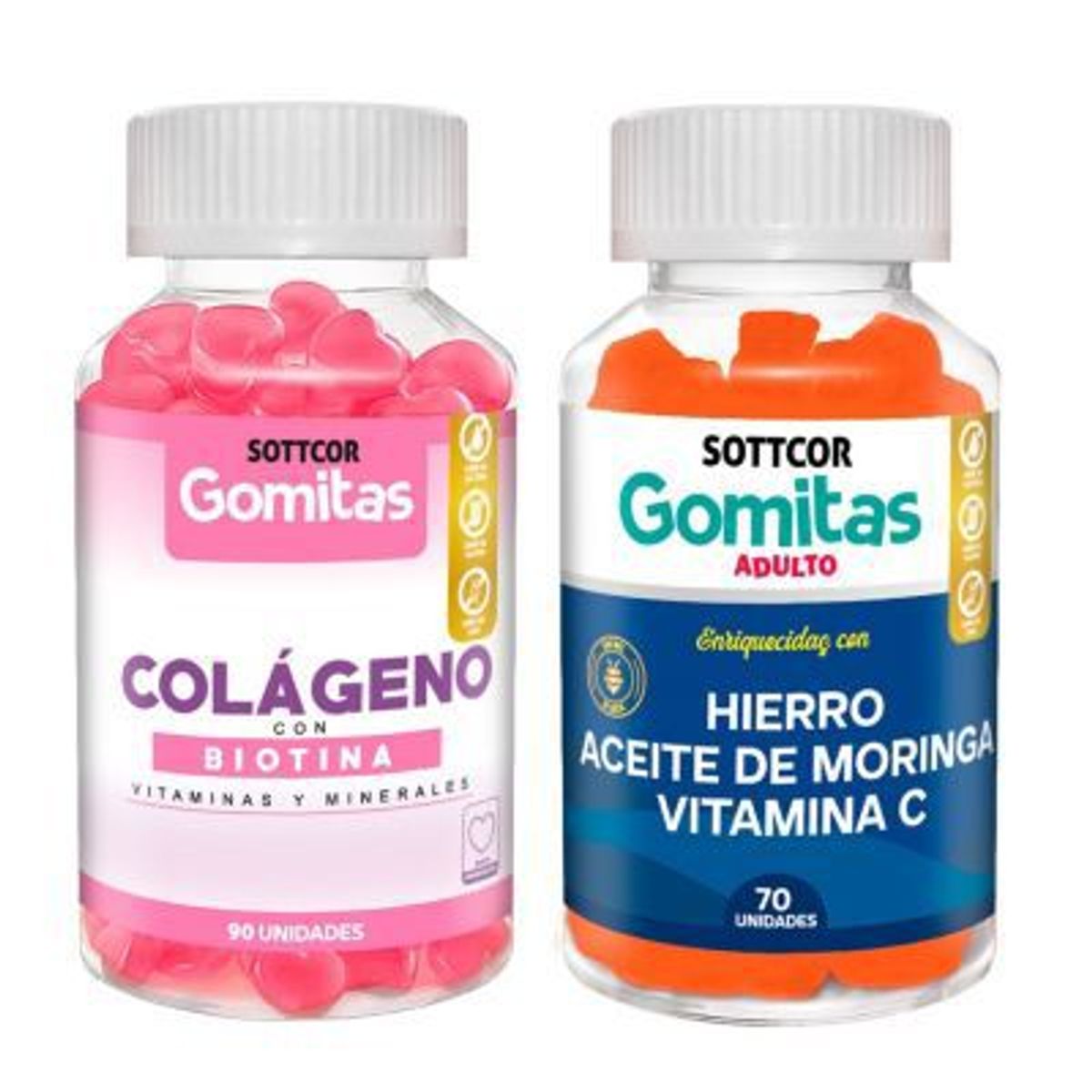 GENERICO - Pack Colágeno 100g + Hierro 100g para Adultos Gomitas Sottcor