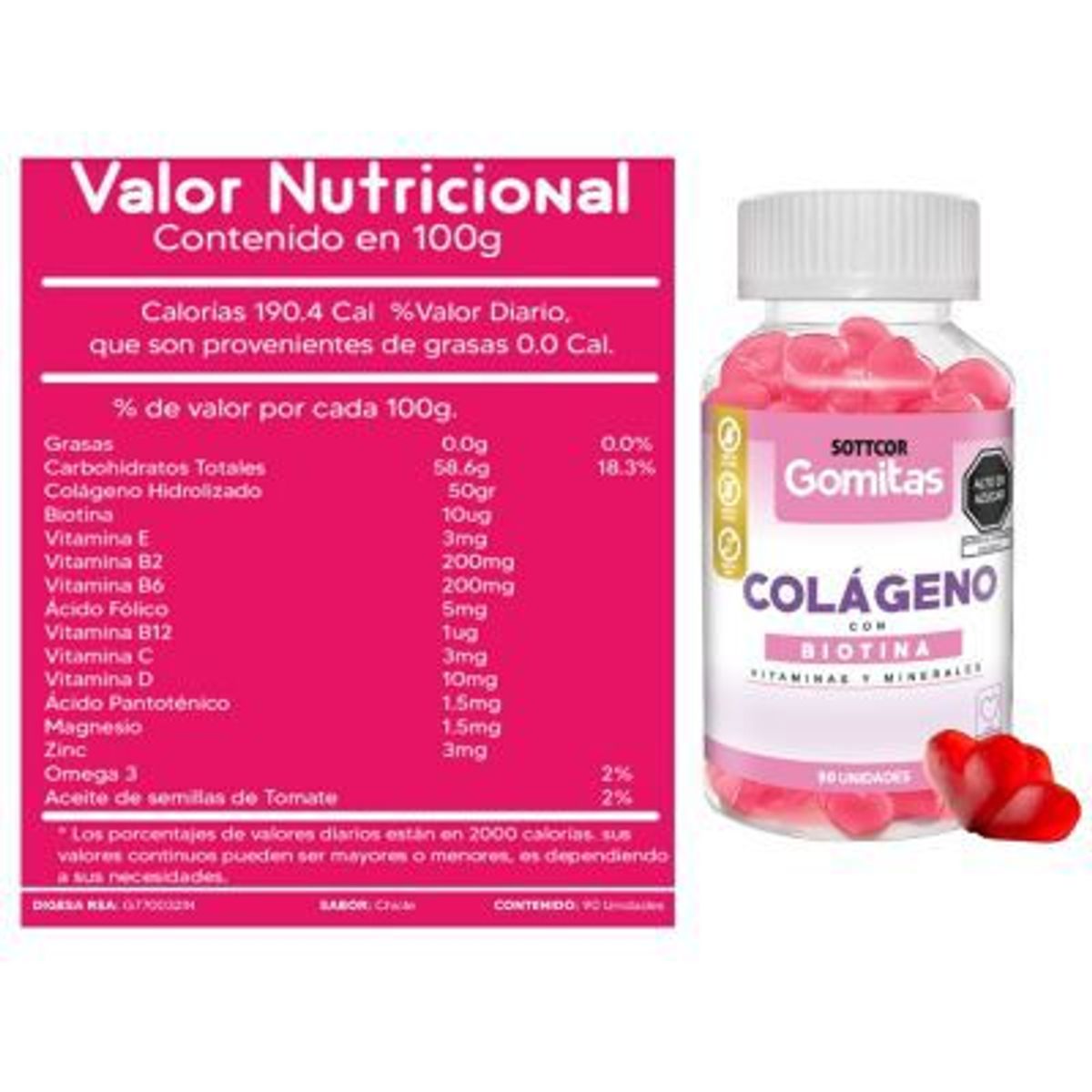 GENERICO - Pack Colágeno 100g + Hierro 100g para Adultos Gomitas Sottcor