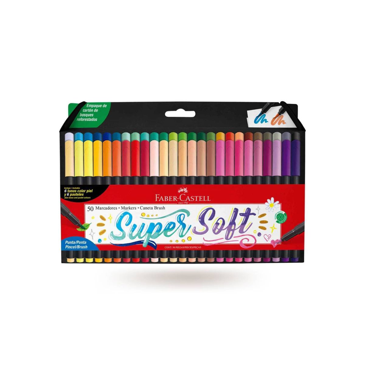 GENERICO - Plumones SuperSoft x 50 Punta Pincel para Lettering