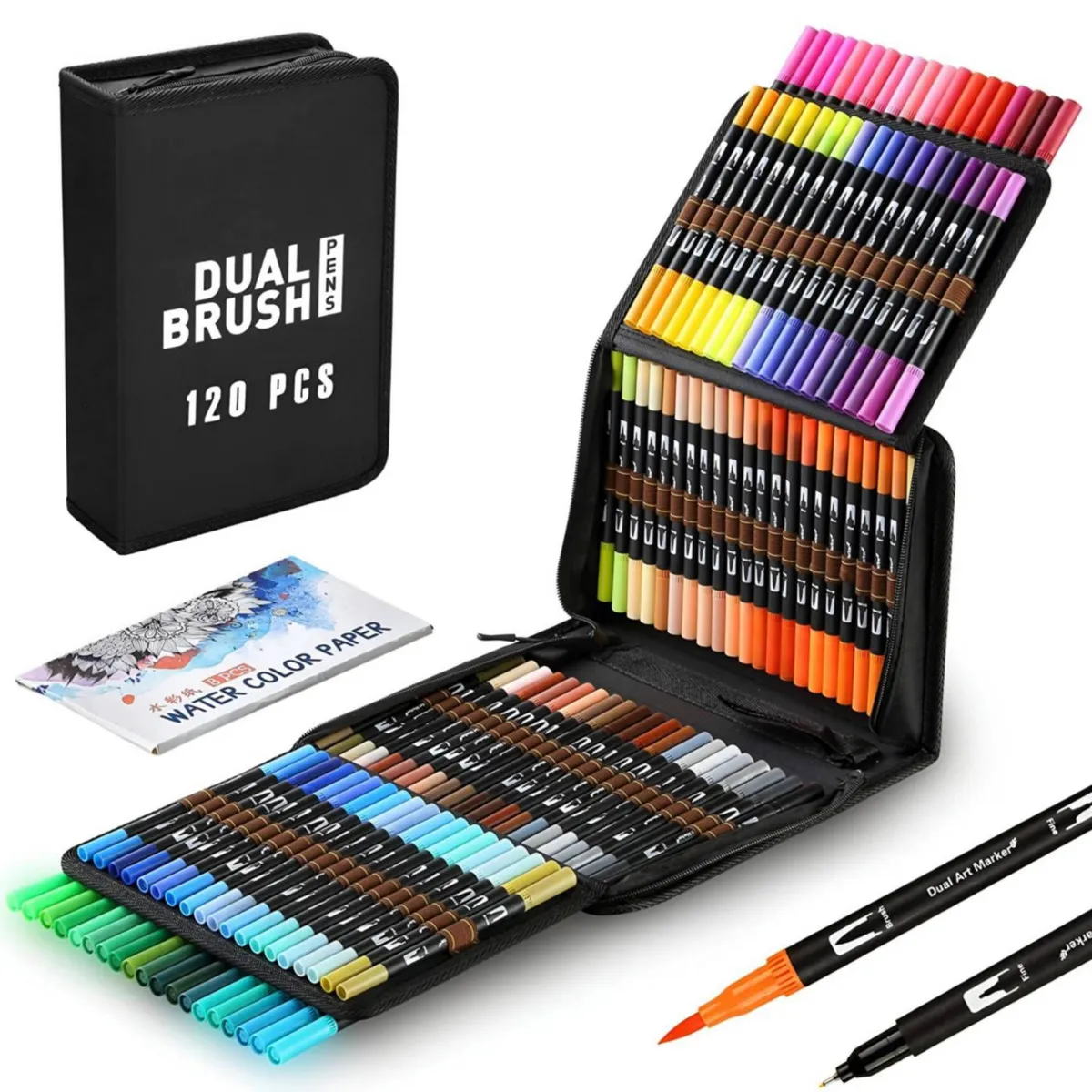 GENERICO - 120 PCS de plumones punta pencil rotuladores doble punta.