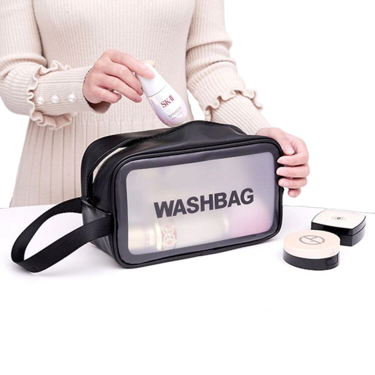 INSPIRA - Estuche Neceser Mediano para Cosméticos Impermeable con Asa