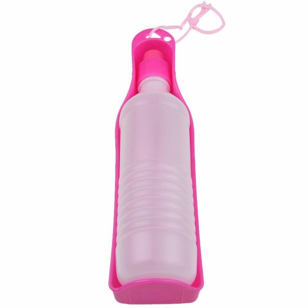 GENERICO - BOTELLA BEBEDERO PLEGABLE DE AGUA PORTATIL PARA MASCOTA ROSA