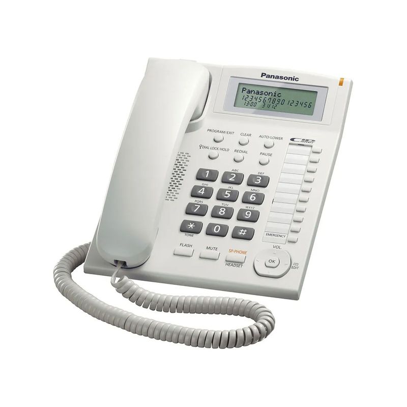PANASONIC - TELÉFONO FIJO PANASONIC ALÁMBRICO BLANCO KX-TS880LXW