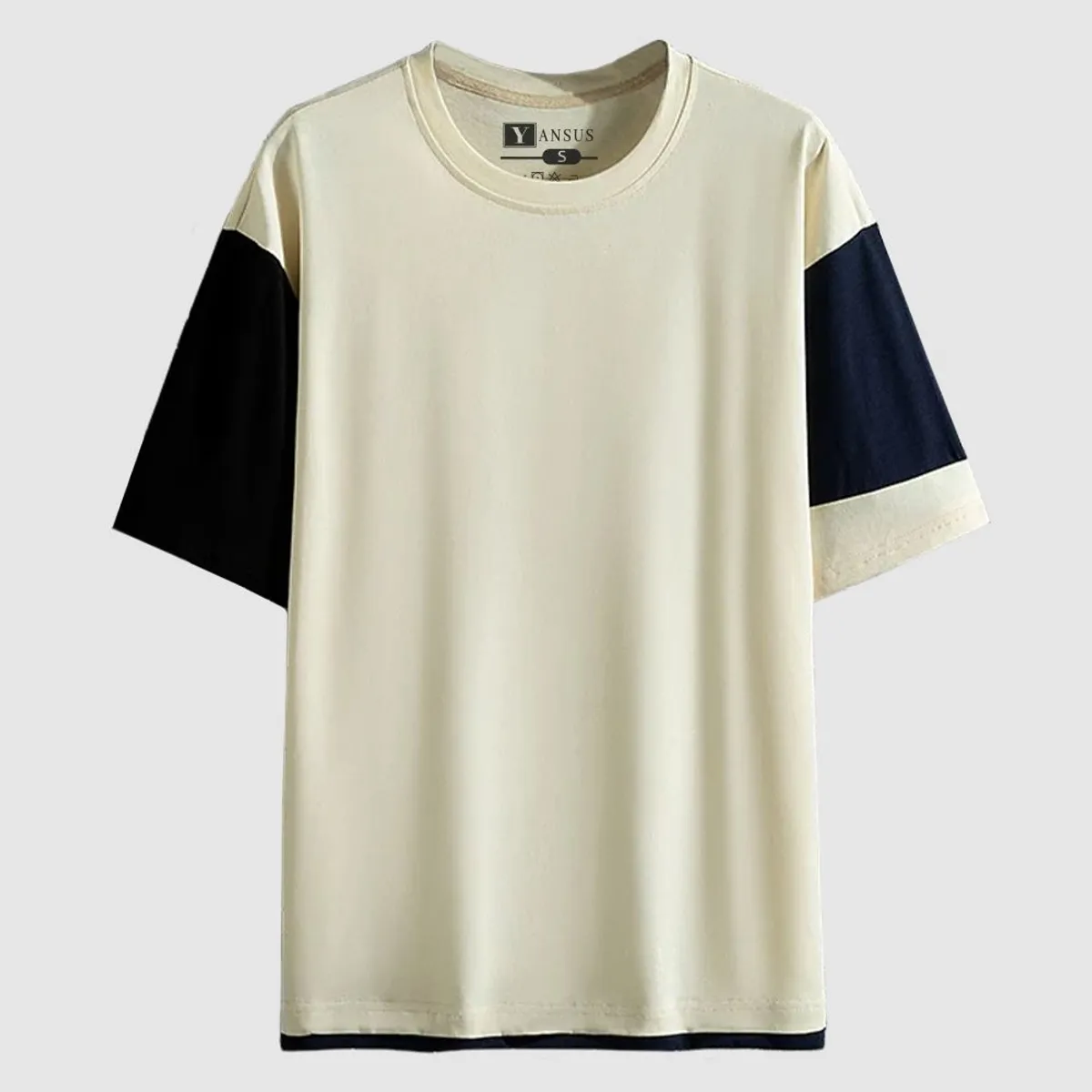 YANSUS - Polo Hombre Yansus Oversize Beige Tricolor