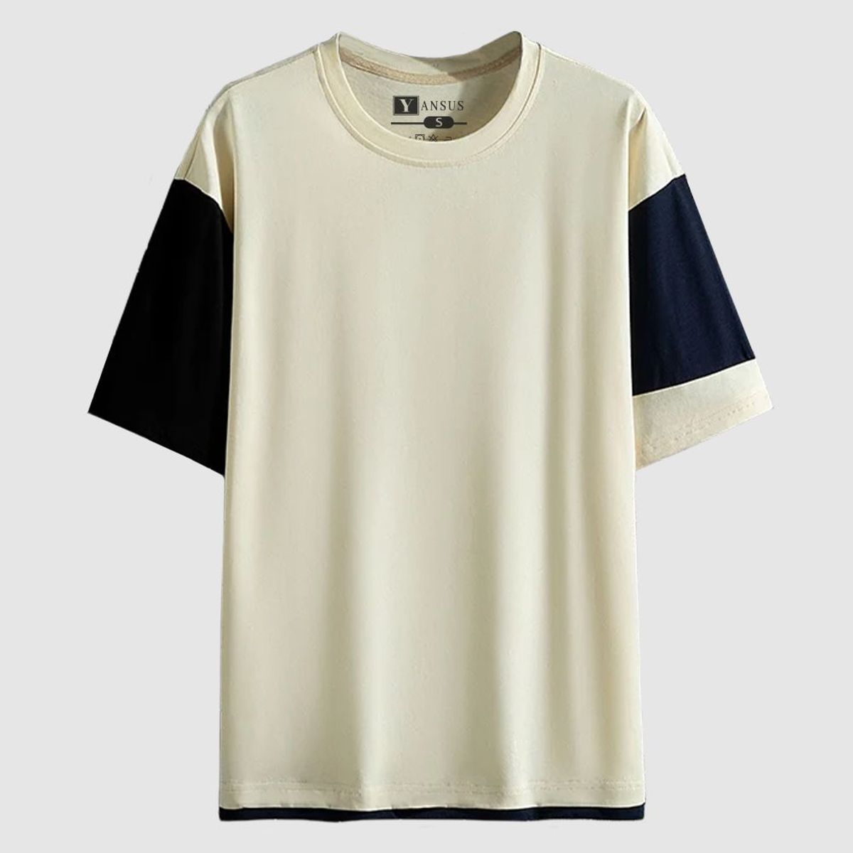 YANSUS - Polo Hombre Yansus Oversize Beige Tricolor