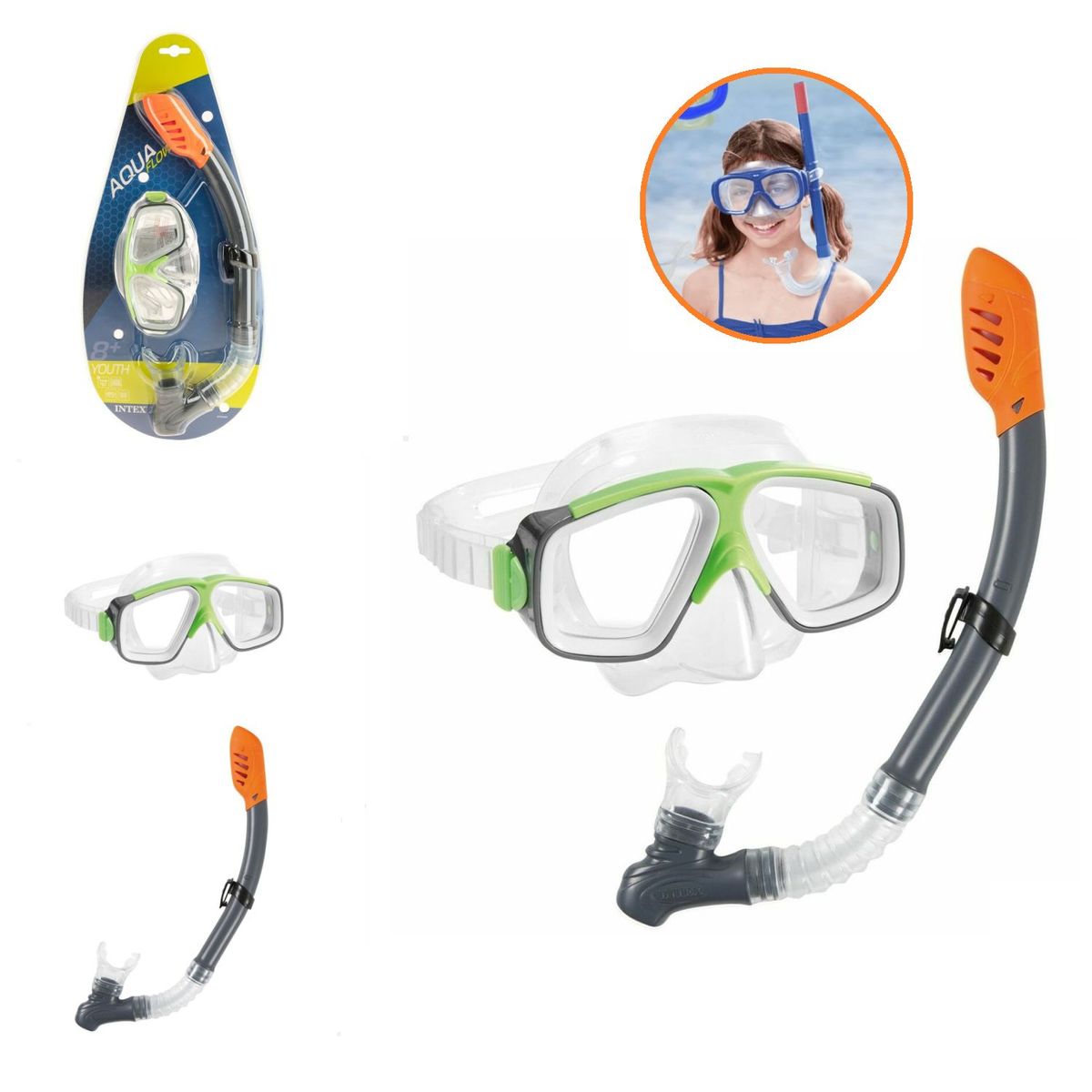 INTEX - Set Gafas De Buceo con tubo  2 Piezas 55949