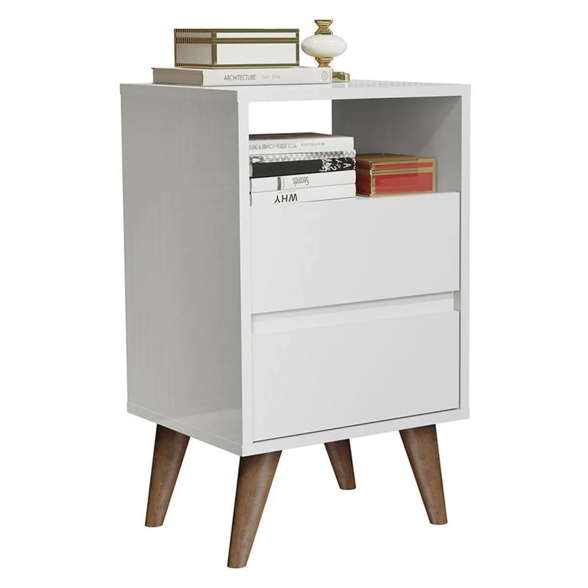 TU MESITA - Mesa De Noche de Melamina Classic Blanco